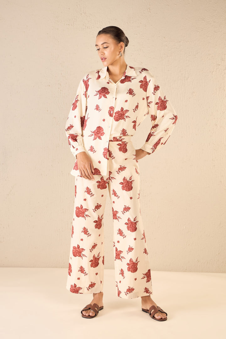 VINATE ROSE: OVERSIZE SHIRT CO-ORD SET