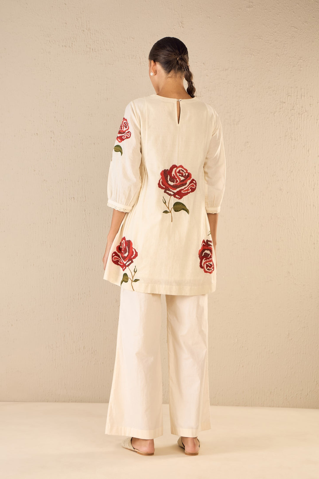 ROYAL ROSE: IVORY SIDE GATHERS CO-ORD SET