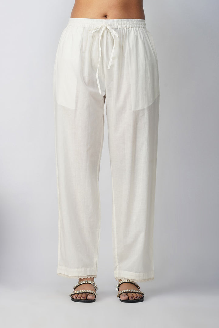 White Straight Lace Pants