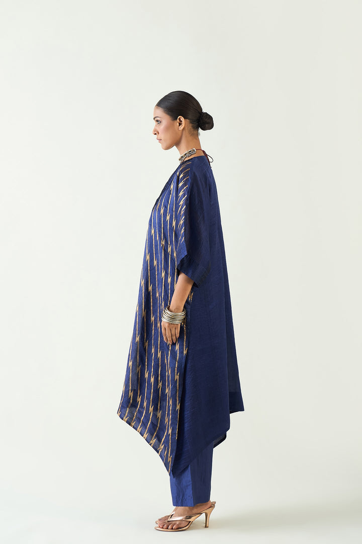 Damani: Silk with Gold weave Kimono Kaftan - Purple