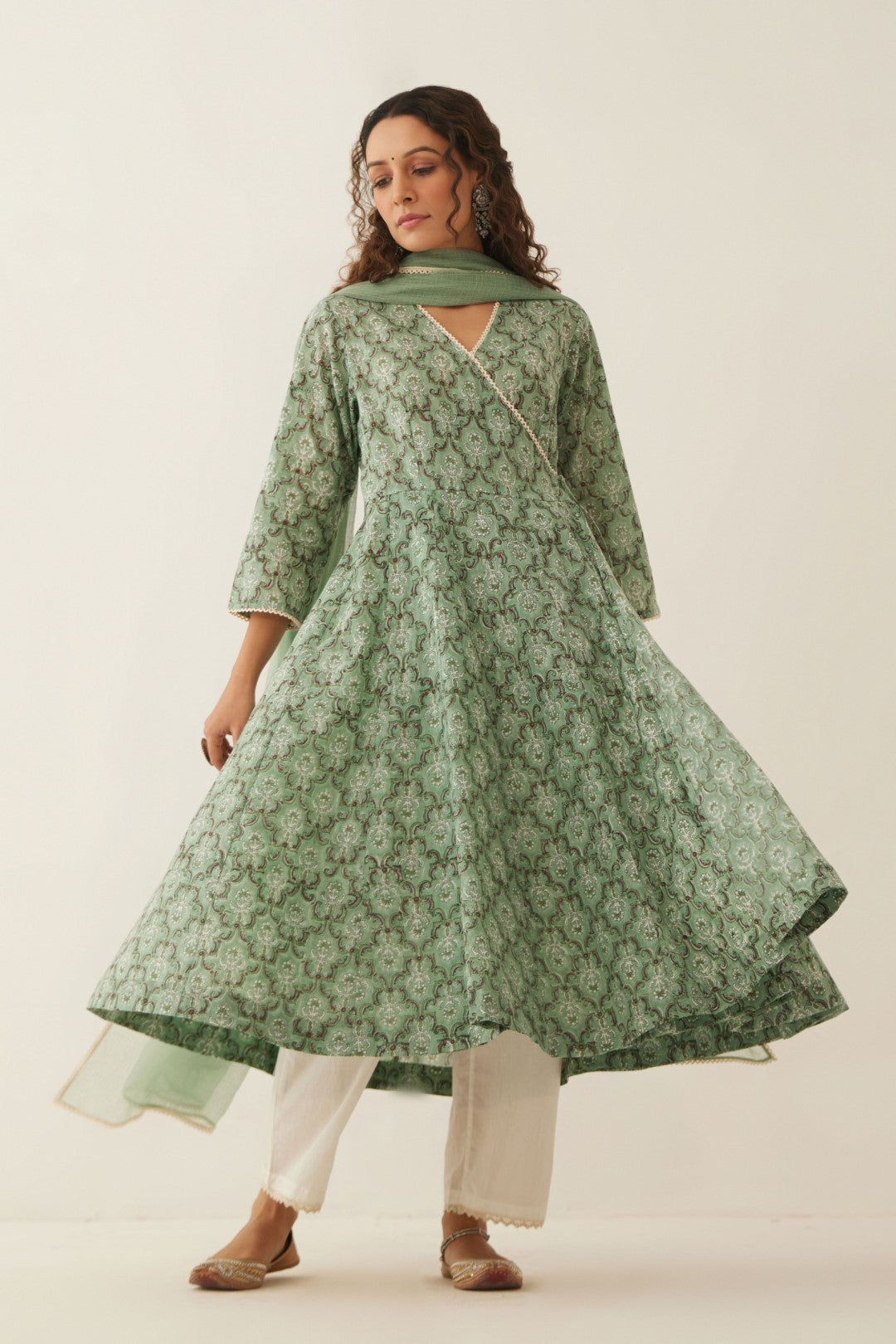 SAGE GREEN KOTA DORIA DUPATTA