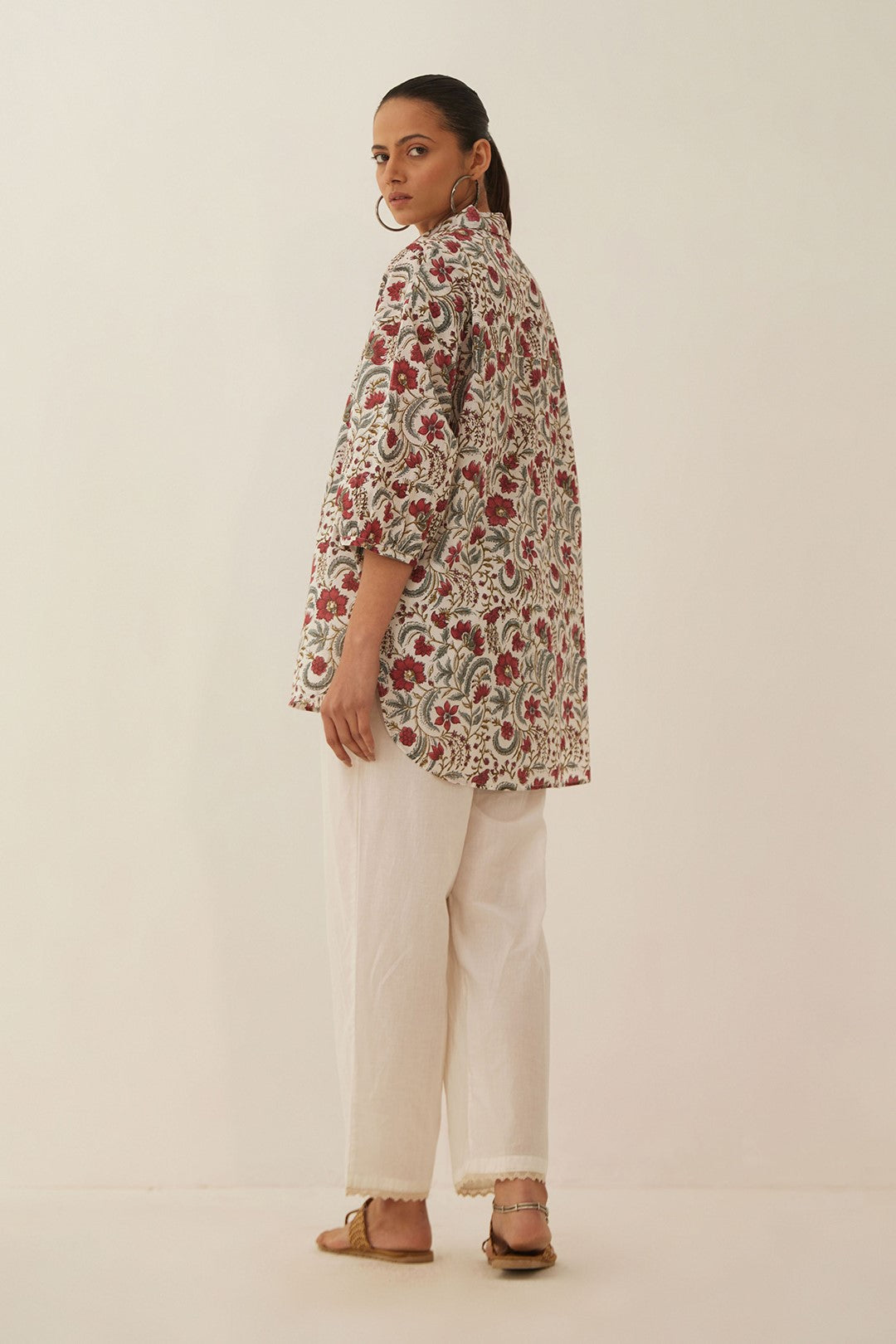 IVORY FLORAL CHINTZ SHIRT