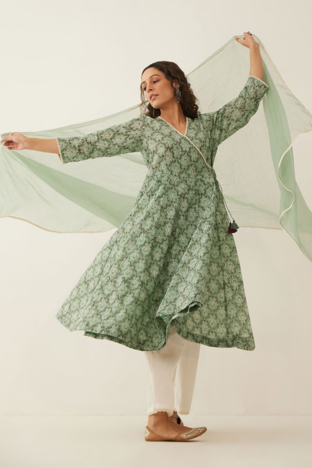 SAGE GREEN KOTA DORIA DUPATTA