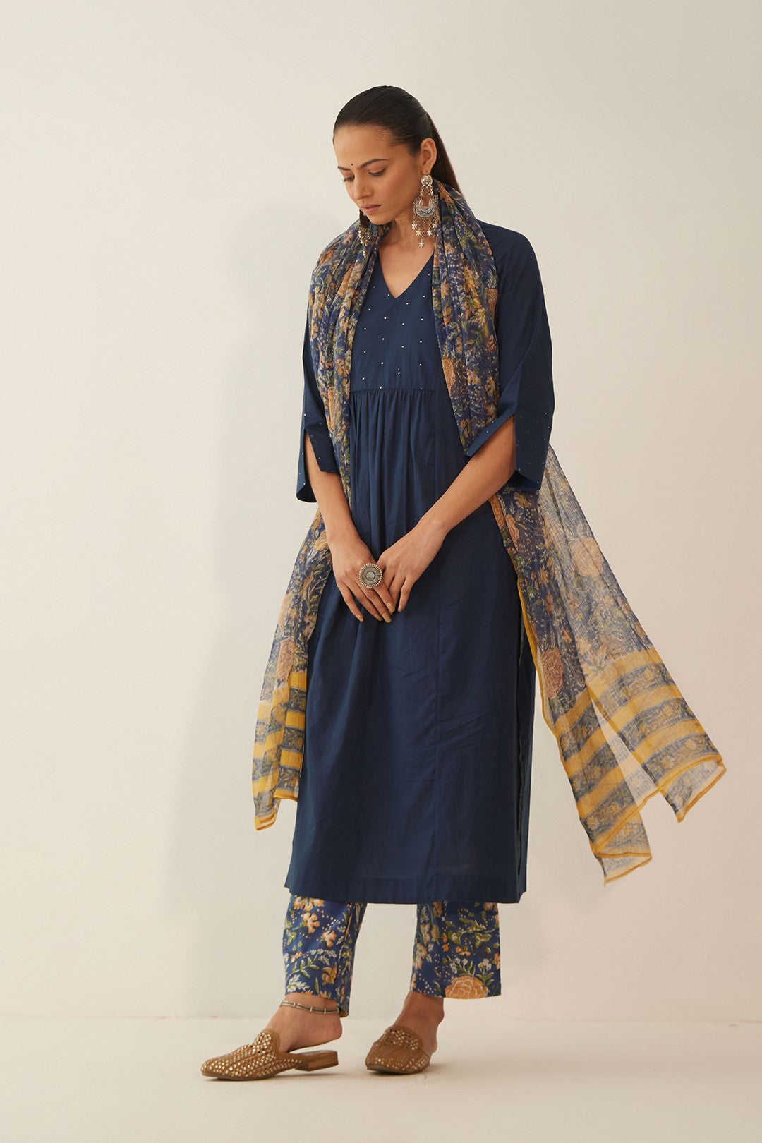 BLUE COTTON KURTA