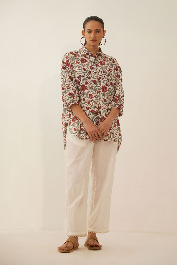 IVORY FLORAL CHINTZ SHIRT