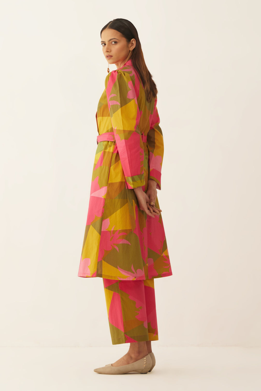 MULTICOLOUR GRID LONG JACKET CO-ORD SET