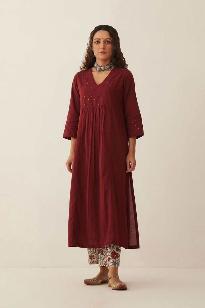 MAHROON COTTON KURTA