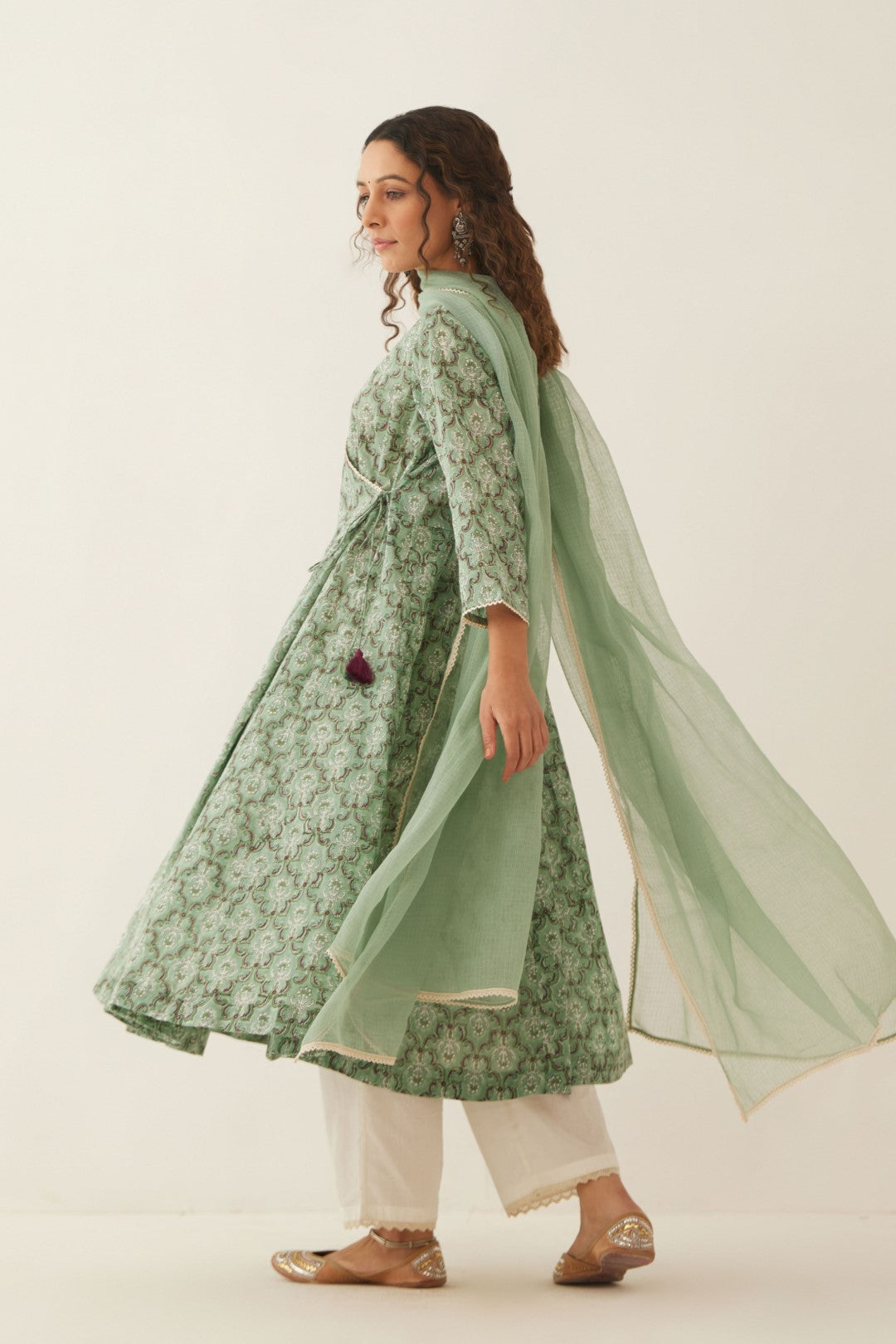 SAGE GREEN KOTA DORIA DUPATTA