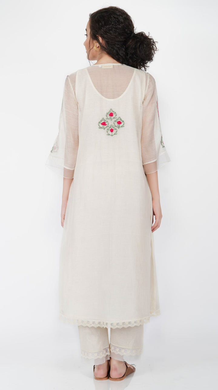 SAAWAN SMOCKING WITH FLORAL EMBROIDERY KURTA