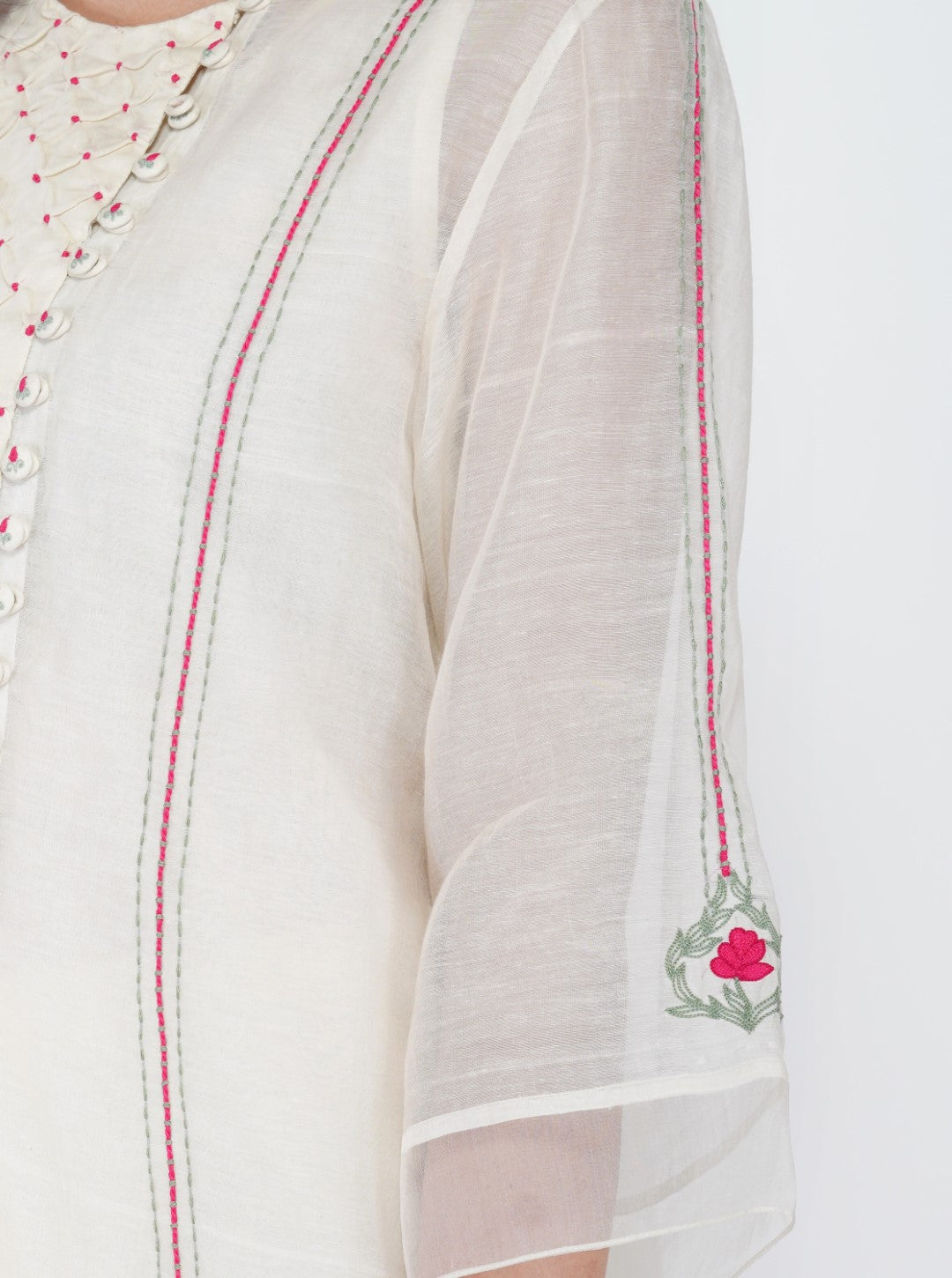 SAAWAN SMOCKING WITH FLORAL EMBROIDERY KURTA