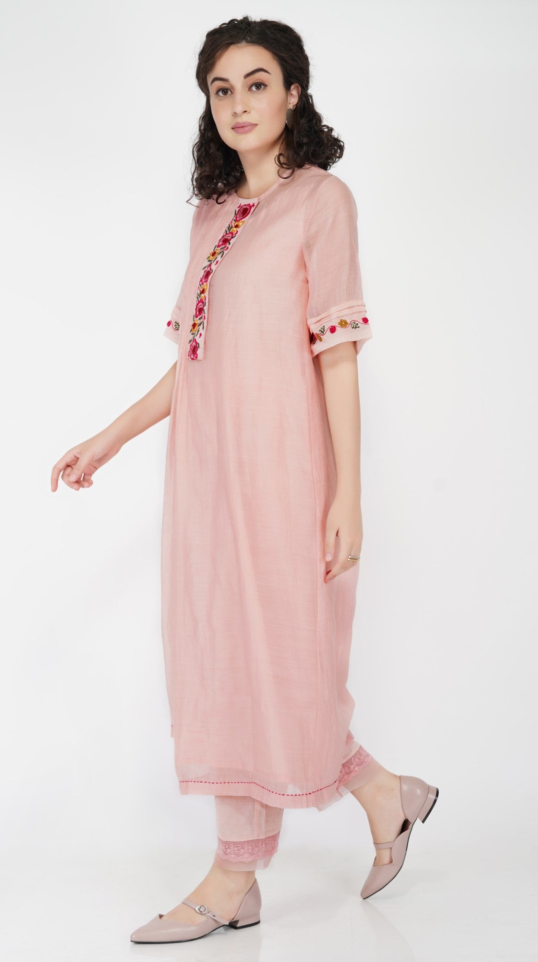 SAAWAN FLORAL FRONT PANEL PLEATED KURTA