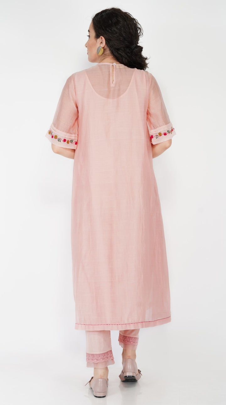 SAAWAN FLORAL FRONT PANEL PLEATED KURTA