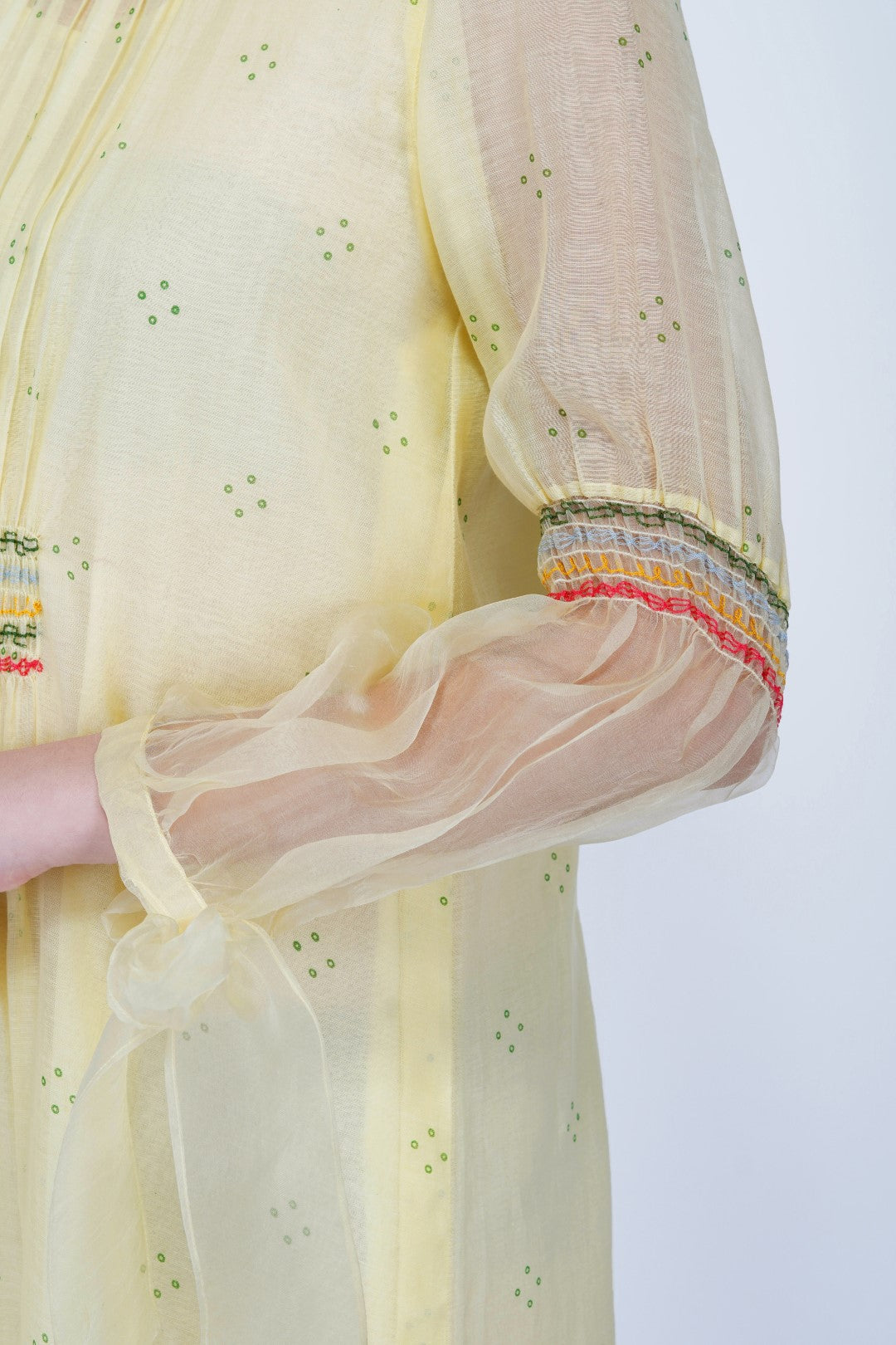 SAAWAN KAFTAN WITH SMOCKING EMBROIDERY