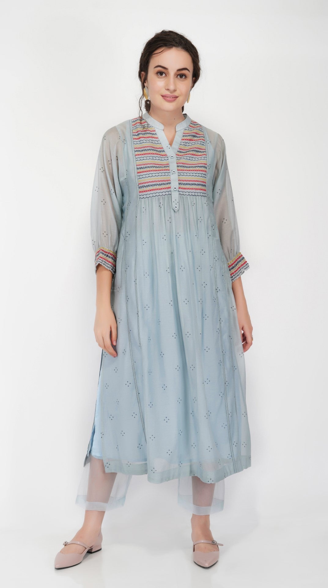 SAAWAN ABSTRACT YOKE KALI KURTA