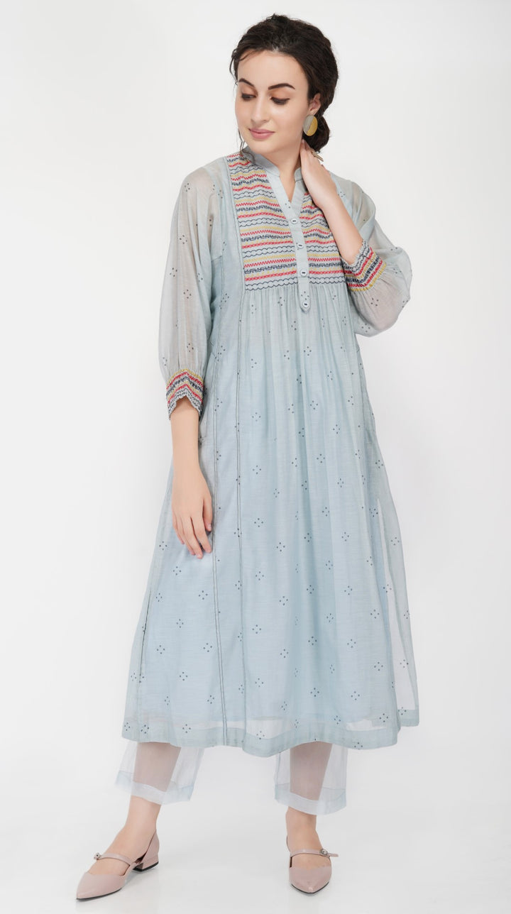 SAAWAN ABSTRACT YOKE KALI KURTA