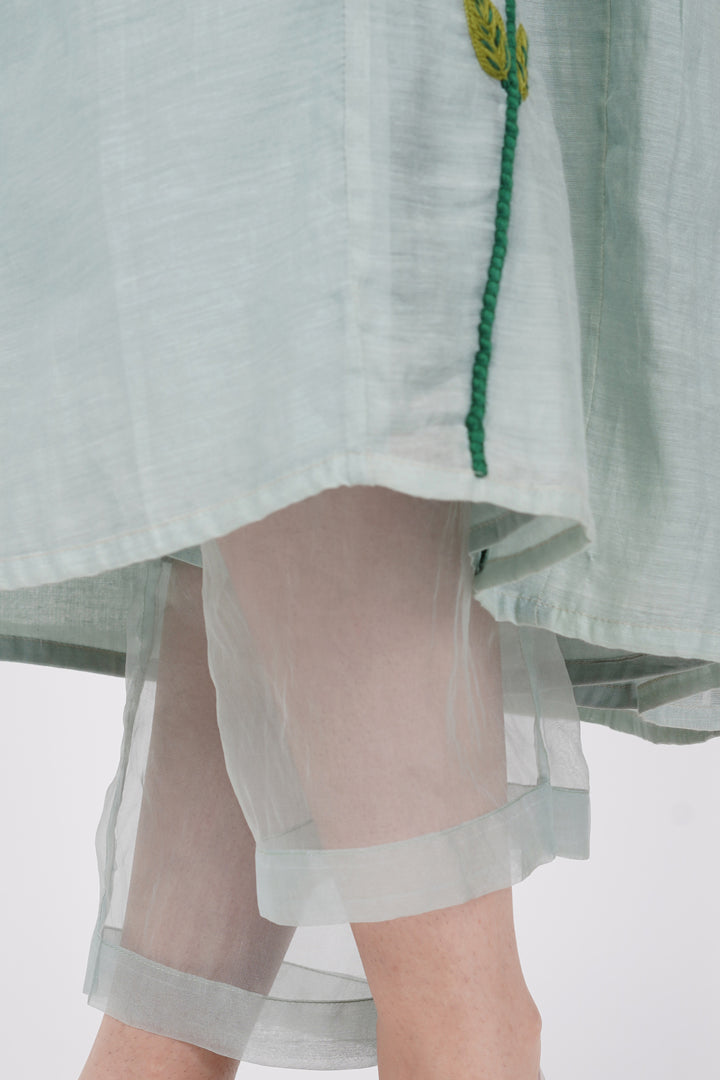 COTTON ORGANZA SHEER PANTS