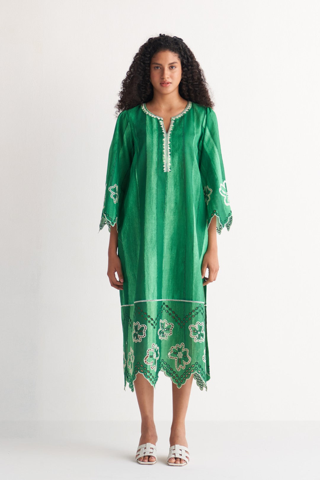 Green Colossal Cutwork Dress