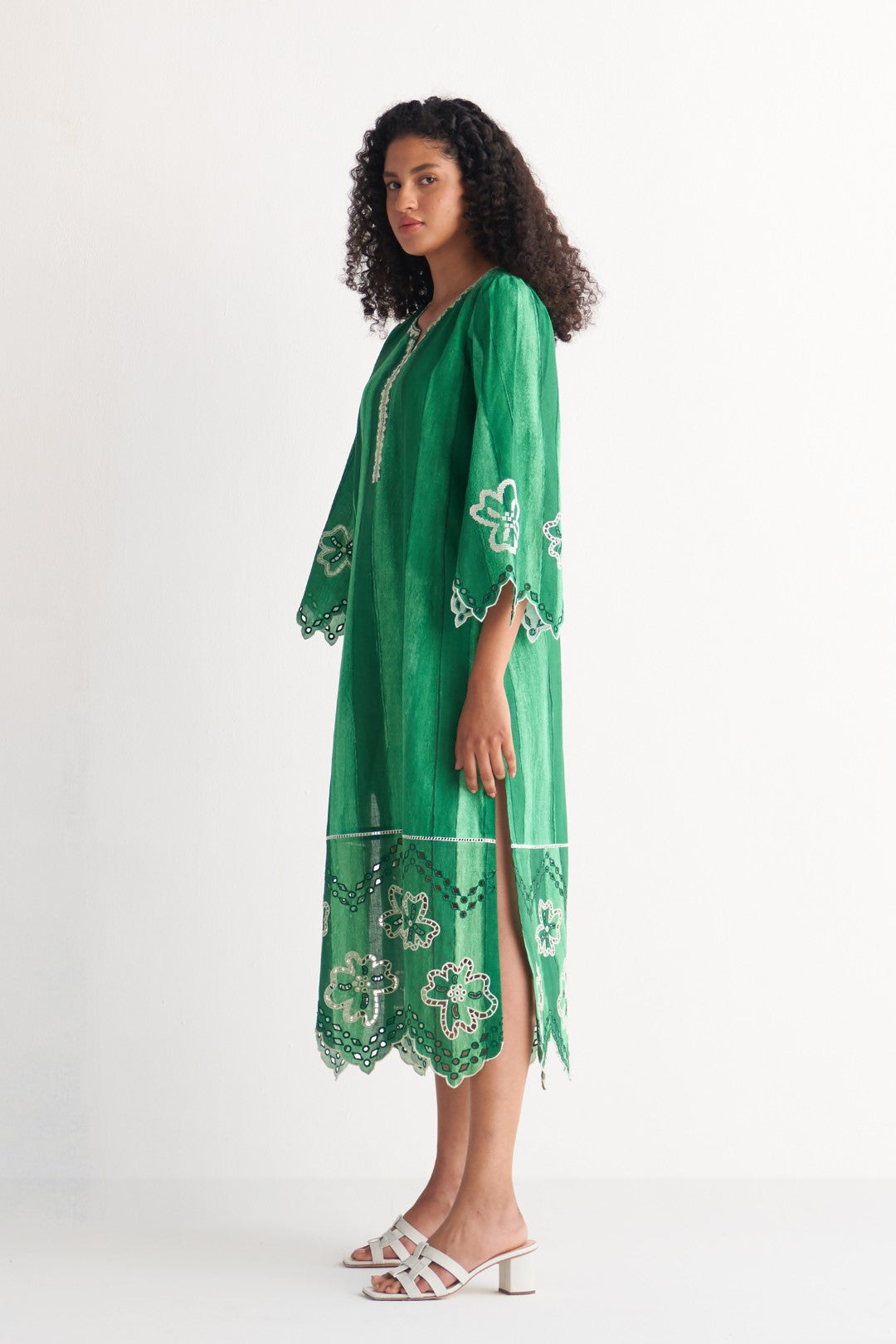 Green Colossal Cutwork Dress