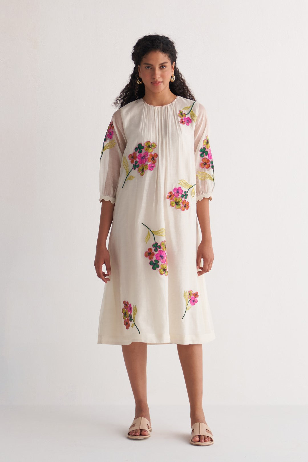 Ivory Floral Bunch Dress