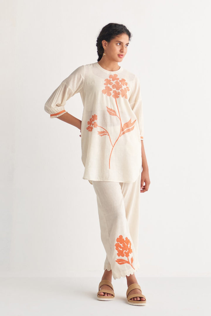 Orange Florence Cross-stitch Pants