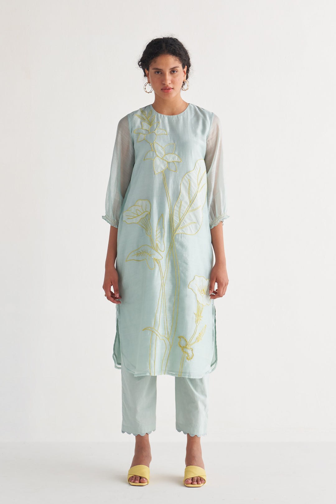 Blue Sea Breeze Couching Dress With Pants