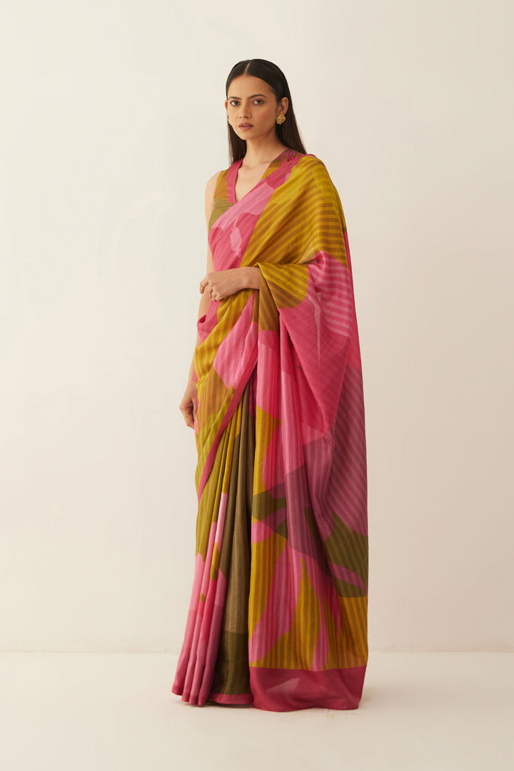 MULTI COLOUR GRID SILK SAREE