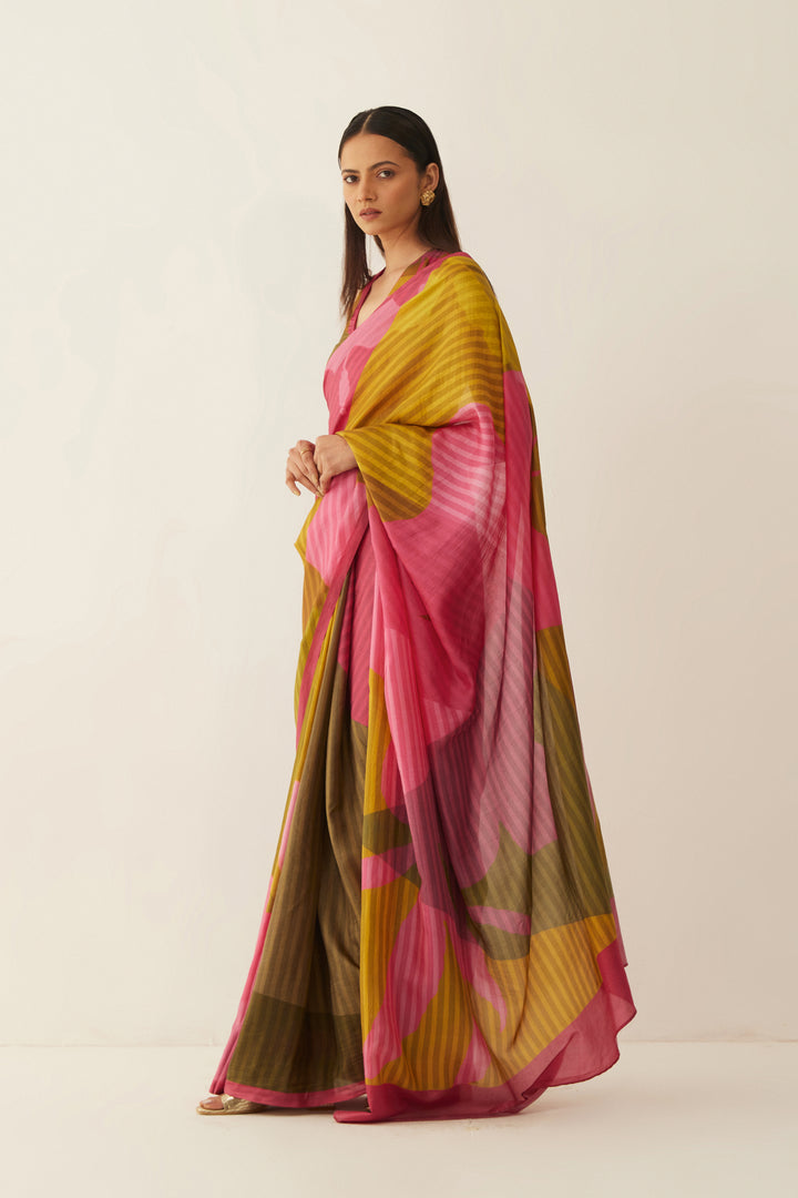 MULTI COLOUR GRID SILK SAREE