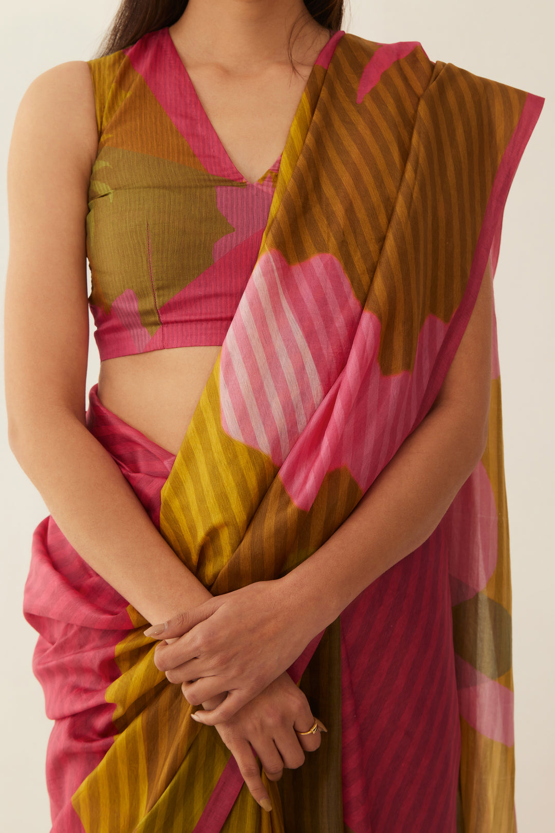 MULTI COLOUR GRID SILK SAREE