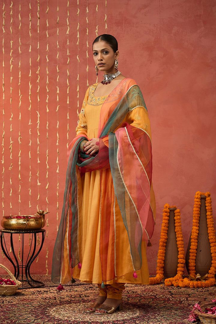 MUSTARD YELLOW COTTON  CHURIDAR