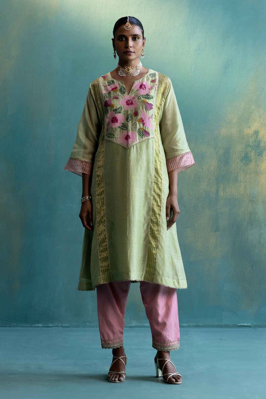 DIL-KASH OLD ROSE COTTON SILK SALWAR